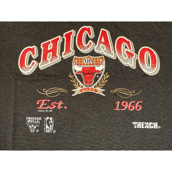 Vintage 1992 Chicago Bulls NBA Michael Jordan Single Stitch Striped T-Shirt 90s - Picture 4 of 7